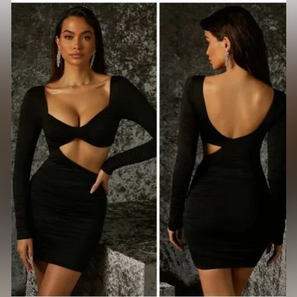 Oh Polly Sweet Nothings Long Sleeve Mini Dress - Picture 3 of 6